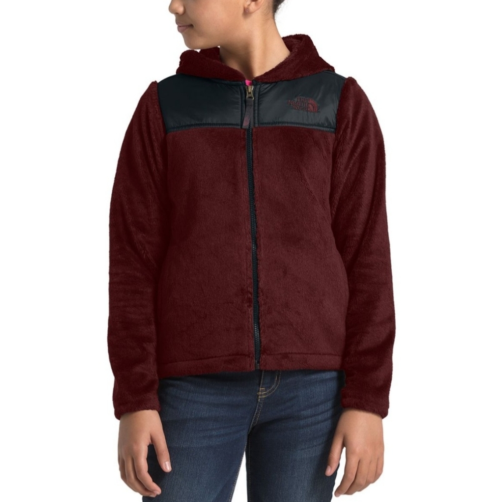 THE NORTH FACE Burgundy Fleece Fleece Full‎ Zip Hoodie Jacket/Coat Girl's SZ 7/8